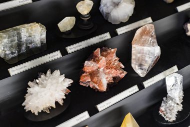 3 Eylül 2018, Viyana, Avusturya: koleksiyonu kristal taşlar ve metaller Doğal Tarih Müzesi, Viyana. 