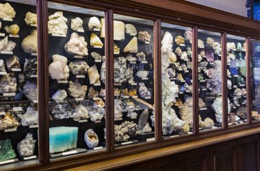 3 Eylül 2018, Viyana, Avusturya: koleksiyonu kristal taşlar ve metaller Doğal Tarih Müzesi, Viyana. 