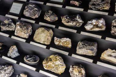 3 Eylül 2018, Viyana, Avusturya: koleksiyonu kristal taşlar ve metaller Doğal Tarih Müzesi, Viyana. 