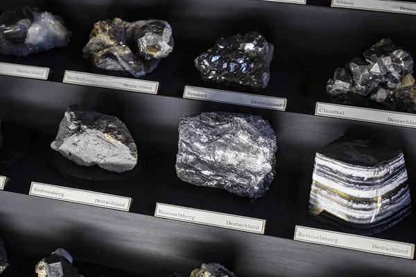 Вересня 2018 Році Відень Австрія Колекція Мінералів Камені Металів Музей — стокове фото