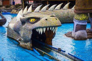 Istanbul, Türkiye - 8 Nisan, 2017: Vialand temalı eğlence eğlence parkı 