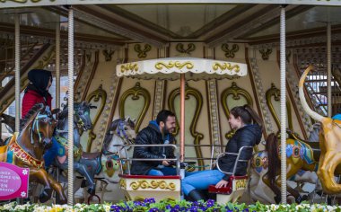 Istanbul, Türkiye - 8 Nisan, 2017: Vialand temalı eğlence eğlence parkı 