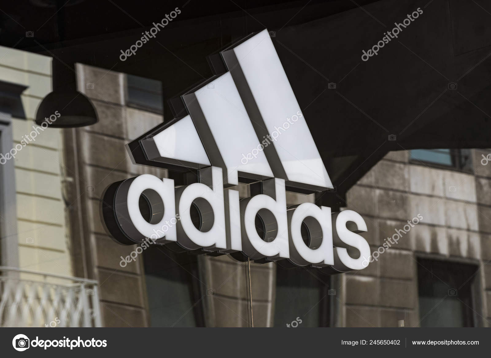 Milan Italy June 2018 Logo Adidas Store Street Milan Italy – Stock Editorial Photo © Lester120 #245650402