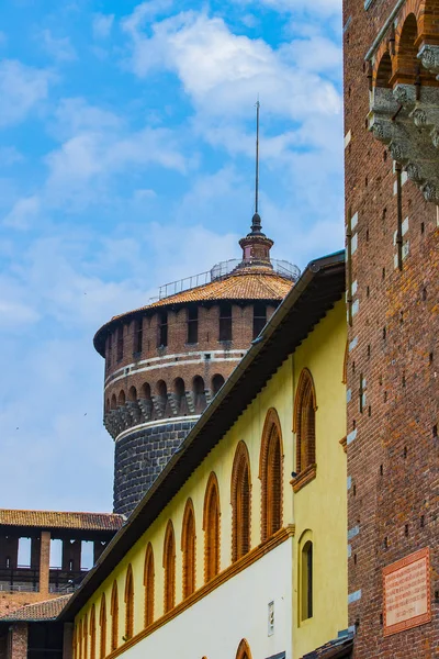 Elementos Arquitectura Del Antiguo Castillo Sforza Milán Italia — Foto de Stock