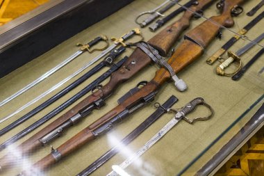 Kiev, Ukrayna 15 Mart 2019: Nesneleri ve bellek ve İkinci Dünya Savaşı tarihi anıt olarak sergi.