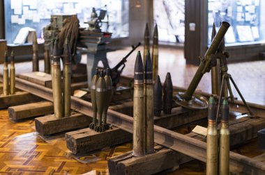 Kiev, Ukrayna 15 Mart 2019: Nesneleri ve bellek ve İkinci Dünya Savaşı tarihi anıt olarak sergi.