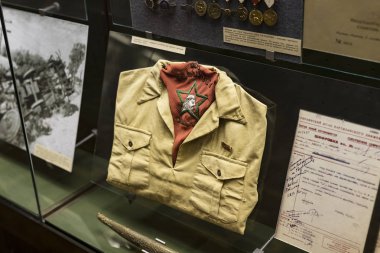 Kiev, Ukrayna 15 Mart 2019: Nesneleri ve bellek ve İkinci Dünya Savaşı tarihi anıt olarak sergi.