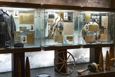 Kiev, Ukrayna 15 Mart 2019: Nesneleri ve bellek ve İkinci Dünya Savaşı tarihi anıt olarak sergi.