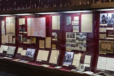 Kiev, Ukrayna 15 Mart 2019: Nesneleri ve bellek ve İkinci Dünya Savaşı tarihi anıt olarak sergi.