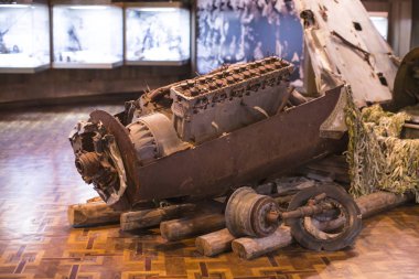 Kiev, Ukrayna 15 Mart 2019: Nesneleri ve bellek ve İkinci Dünya Savaşı tarihi anıt olarak sergi.