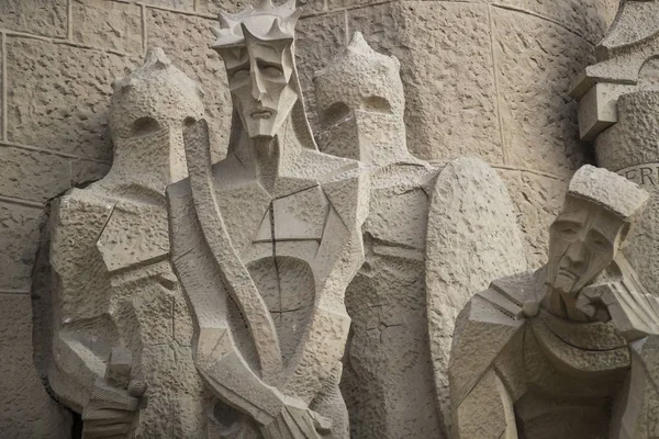 Barcelona España Enero 2018 Elementos Arquitectura Estatuas Entrada Parte Antigua —  Fotos de Stock