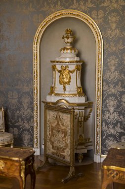 Münih, Almanya-27 Kasım 2018: müze Residenz (Münih Residenz) iç mobilya dekor unsurları, Bavyera kralları.