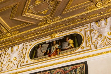 Münih, Almanya - 27 Kasım 2018: altın alçı dekorasyon iç Müzesi ikamet (Münih Residenz), Bavyera krallar. 