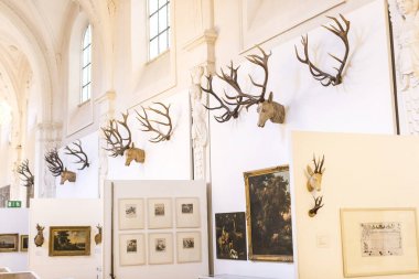 MUNİK, Almanya - 24 Kasım 2018 Hayvanların, boynuzların ve balık avlama araçlarının tarihinin sergilenmesi bir avcılık ve balıkçılık müzesidir.. 