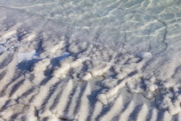 Mar Morto Depósitos Sal Pedras Cristais Brancos — Fotografia de Stock