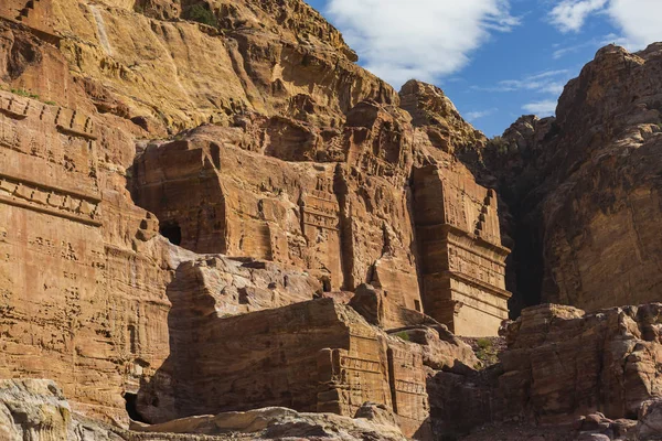 Alte Verlassene Felsenstadt Petra Jordanischer Touristenattraktion — Stockfoto