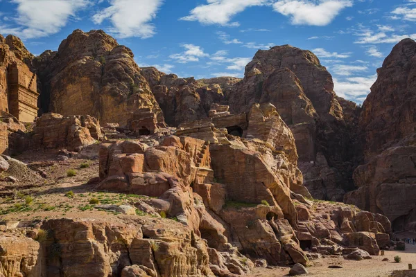 Gamla Övergivna Rock Staden Petra Jordanien Turistattraktion — Stockfoto