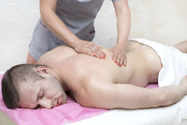 Procedimento Massagem Esportiva Para Restauração Diretor Após Esforço Físico Esporte — Fotografia de Stock