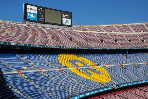 Barcelona, İspanya - 12 Ocak 2018: stadyum standları ve kapalı alanlarda, Camp Nou Barcelona İspanya İç 