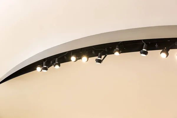 A series of ceiling lamps with halogen lamps.