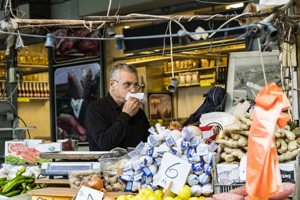 Tel Aviv Israele Novembre 2017 Venditori Sulla Vecchia Strada Alimentari — Foto Stock