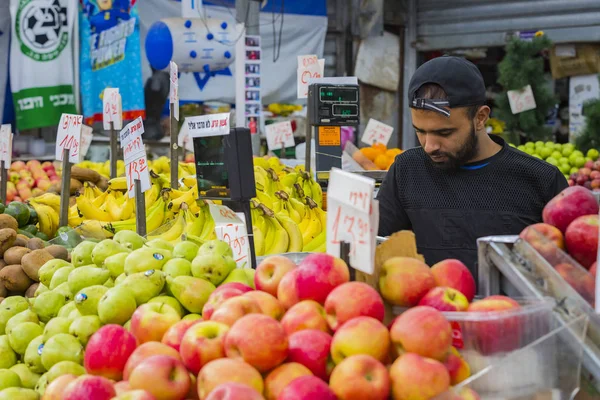 Tel Aviv Israel November 2017 Sellers Old Grocery Street Nahalat — Stock Photo, Image