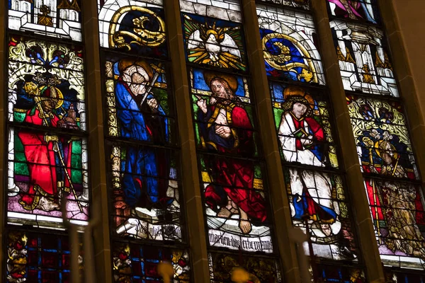 Munich Alemania Noviembre 2018 Antiguas Vidrieras Sobre Tema Religioso Catedral —  Fotos de Stock