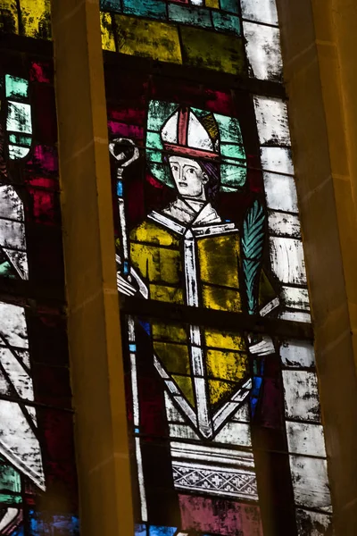 Munich Alemania Noviembre 2018 Antiguas Vidrieras Sobre Tema Religioso Catedral —  Fotos de Stock