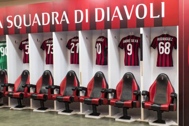 7 Haziran 2018, Milan, İtalya: öğeleri iç Stadyumu futbol takımları Inter ve Milan şehir San Siro. 
