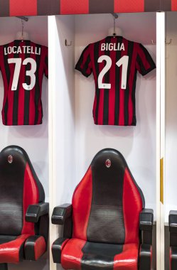 7 Haziran 2018, Milan, İtalya: öğeleri iç Stadyumu futbol takımları Inter ve Milan şehir San Siro. 