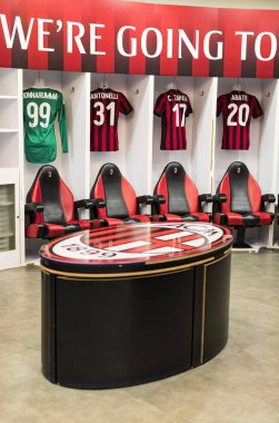 7 Haziran 2018, Milan, İtalya: öğeleri iç Stadyumu futbol takımları Inter ve Milan şehir San Siro. 