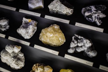 3 Eylül 2018, Viyana, Avusturya: koleksiyonu kristal taşlar ve metaller Doğal Tarih Müzesi, Viyana. 
