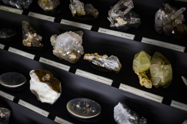 3 Eylül 2018, Viyana, Avusturya: koleksiyonu kristal taşlar ve metaller Doğal Tarih Müzesi, Viyana. 