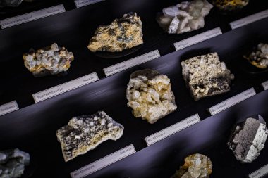 3 Eylül 2018, Viyana, Avusturya: koleksiyonu kristal taşlar ve metaller Doğal Tarih Müzesi, Viyana. 