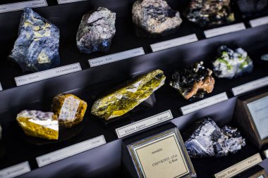 3 Eylül 2018, Viyana, Avusturya: koleksiyonu kristal taşlar ve metaller Doğal Tarih Müzesi, Viyana. 