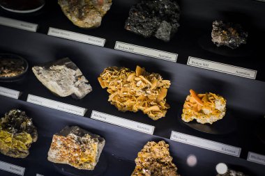 3 Eylül 2018, Viyana, Avusturya: koleksiyonu kristal taşlar ve metaller Doğal Tarih Müzesi, Viyana. 