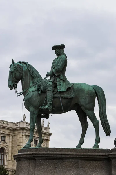 Pomnik Maria Theresa Wiedniu Placu Pobliżu Muzeum Historii Naturalnej — Zdjęcie stockowe