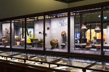 3 Eylül 2018, Viyana, Avusturya: Doğal Tarih Müzesi oluşturur geliştirme insanlık ev eşyaları ve lüks. 