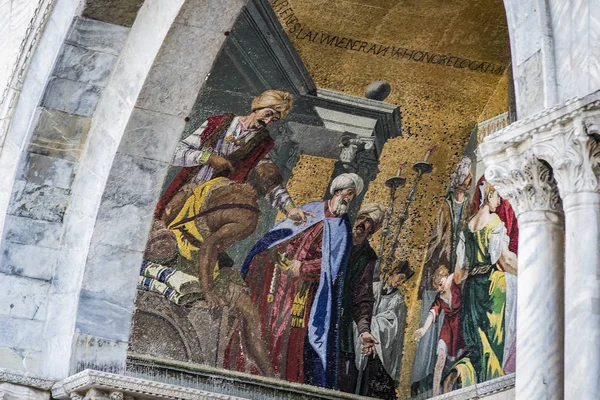 Italia Venice Syyskuuta 2018 Yksityiskohdat Pyhän Markuksen Basilikan Sisätiloista Venetsiassa — kuvapankkivalokuva