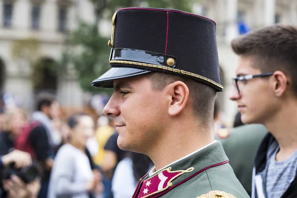 Budapest Ungern Augusti 2017 Festlig Tal Soldater Den Ungerska Armén — Stockfoto