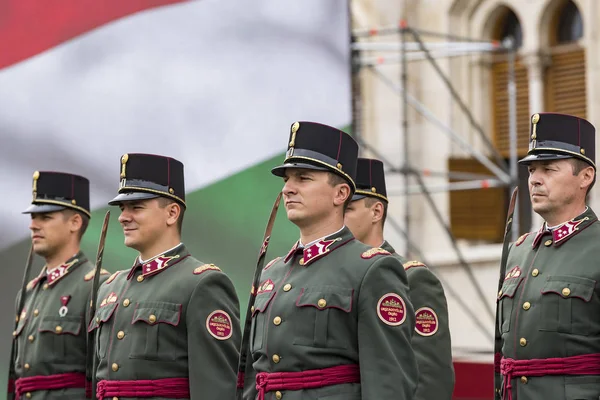 Budapest Ungern Augusti 2017 Festlig Tal Soldater Den Ungerska Armén — Stockfoto