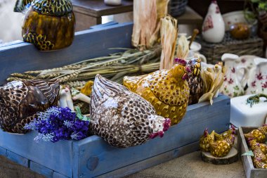 Budapeşte, Macaristan - 20 Ağustos 2017: Geleneksel halk Saint Istvn ve halk ustaları ile Macaristan ekmek ilk adil. Budapeşte. Macaristan 