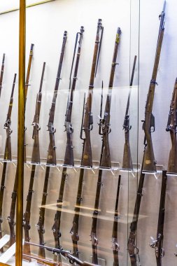 Madrid, İspanya - 28 Mart 2018:İspanya Donanması'nın Madrid tarihindeki Denizcilik Müzesi tarihi eser modellerini . 