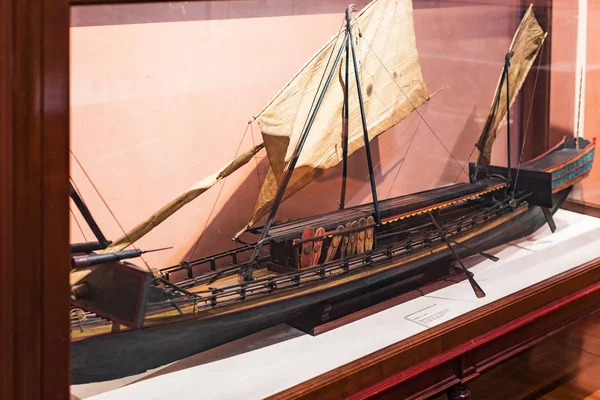 马德里 西班牙 2018年3月28日 西班牙海军舰艇模型历史文物马德里海事博物馆 — 图库照片