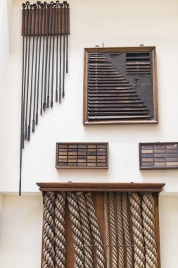 Madrid, İspanya - 28 Mart 2018:İspanya Donanması'nın Madrid tarihindeki Denizcilik Müzesi tarihi eser modellerini . 