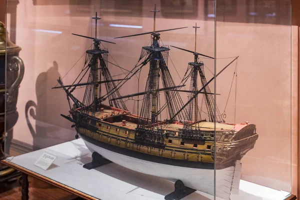 马德里 西班牙 2018年3月28日 西班牙海军舰艇模型历史文物马德里海事博物馆 — 图库照片