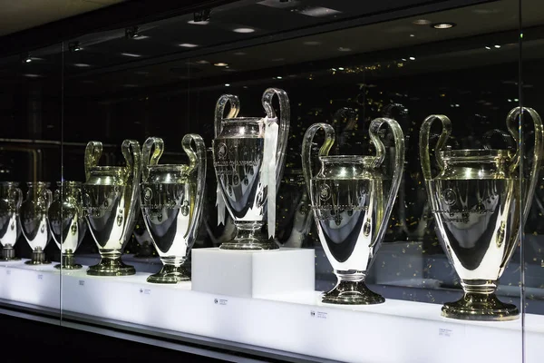 Madrid Španělsko Březen 2018 Muzeum Fotbalový Klub Real Madrid Poháry — Stock fotografie