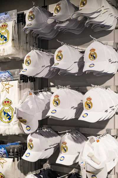 Madrid Espanha Março 2018 Loja Oficial Vestuário Atributos Desportivos Para — Fotografia de Stock