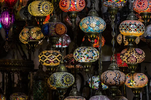 Lanternas Turcas Tradicionais Feitas Vidro Colorido — Fotografia de Stock