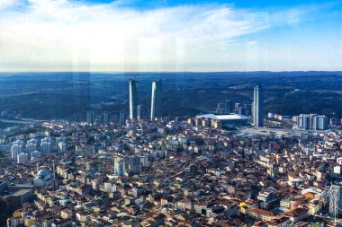 Gözlem platformu Sapphire gökdelen çok katlı bina Istanbul şehir panoraması 
